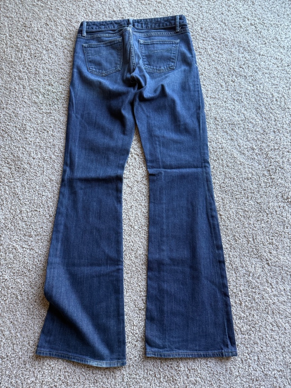 Dark Blue Flare Jeans — Women's Flared Denim Size 27/4 Long - Picture 5 of 7